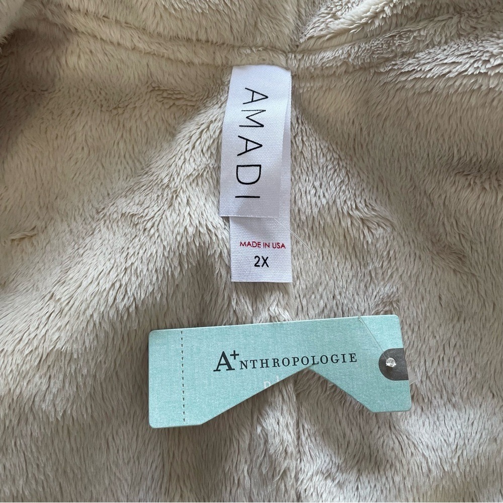 Anthropologie X Amadi Camilla Sueded Sherpa Jacket Faux Suede & Shearling Sz 2X - Picture 8 of 10